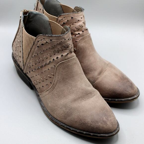 Rampage Eon Taupe Booties Size 9.5 M Back Zipper - Picture 3 of 11